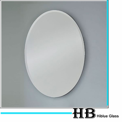 Oval frameless mirror with 18mm Beveled edge