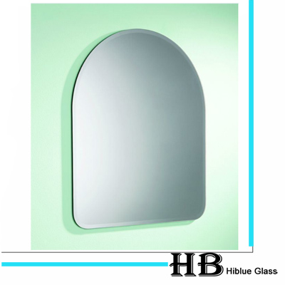 Half round frameless mirror with 18mm Beveled edge