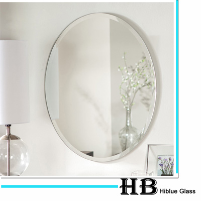 Oval frameless mirror with 18mm Beveled edge 