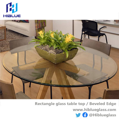 Round Beveled Glass table top 