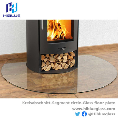 Flat Back Circle Glass Hearth Plate -Kreisabschnitt-Segment circle