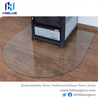 Semi Circle Glass Hearth Floor  Plate Bodenplatte Halbrund