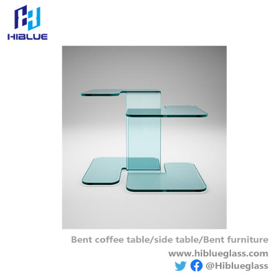 Modern Furniture Design Bent Glass Side Table 