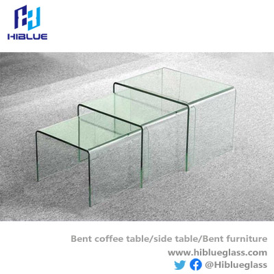 High quality Bent Glass Side table living room console table 