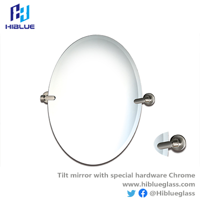 Tilt mirror with special hardware Chrome