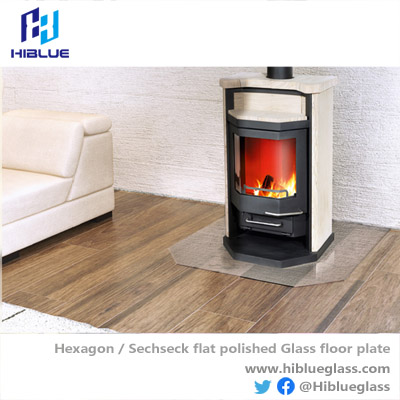 Hexagon-Sechseck Glass Hearth Glass Floor Plate 